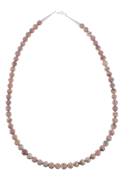 Southwest Sterling Silver Rhodochrosite Bead Necklace AX91276